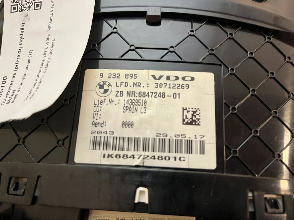 фото №6, Bmw 4 f36 gran coupe 2018 лічильник / спідометр