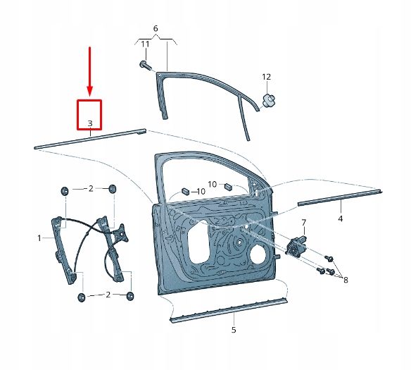 фото №5, Skoda rapid nh передняя часть правый outer window отверстие уплотнитель 5ja837478a