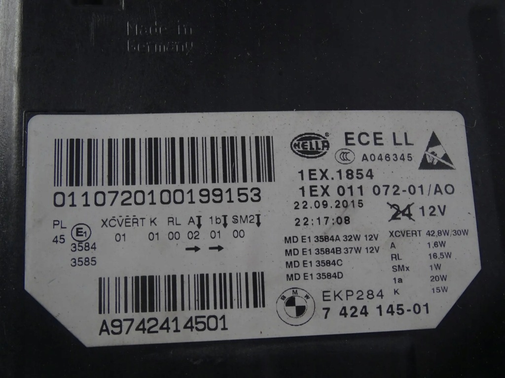 фото №8, Лампа перед передняя левая bmw 5 f10 f11 7424145