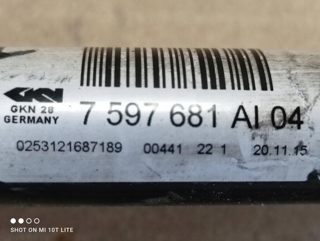 фото №5, Привідний вал права задня правий ліва задня 7597682ai04 bmw 2,0 d f30 f31