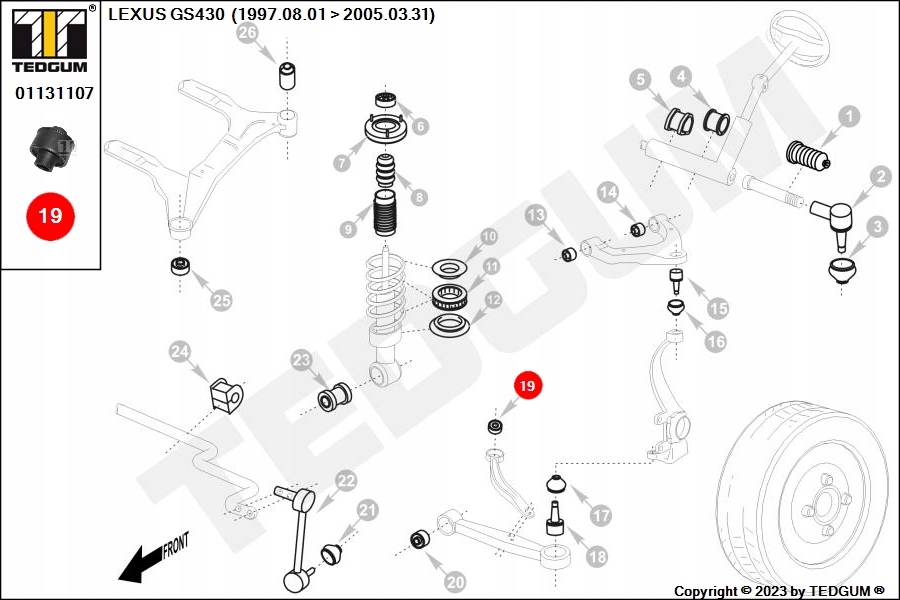 фото №8, Tedgum 01131107 втулка, підшипниковий вузол важеля поперечний