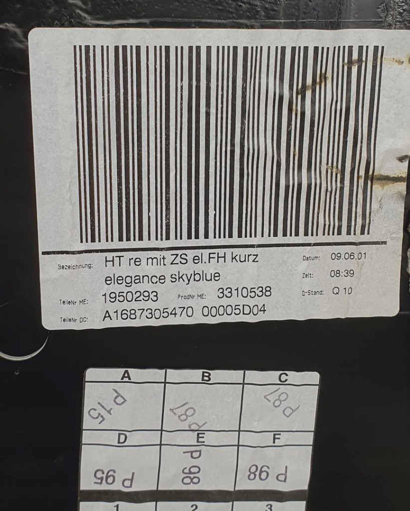 Обивка обшивка дверь правый задний  mercedes w168 Недорого