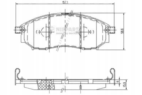 фото №1, Nipparts гальмівні колодки гальмівні infiniti ex 30d nipparts