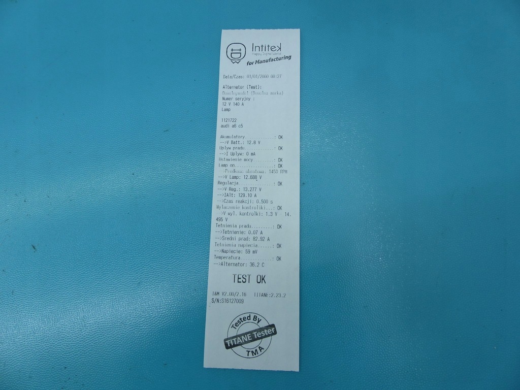 фото №6, Test генератор audi a6 c5 078903016ab 2.5 tdi