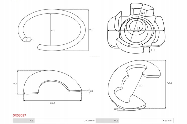 фото №2, Набір ремонтний, стартер as-pl srs3017