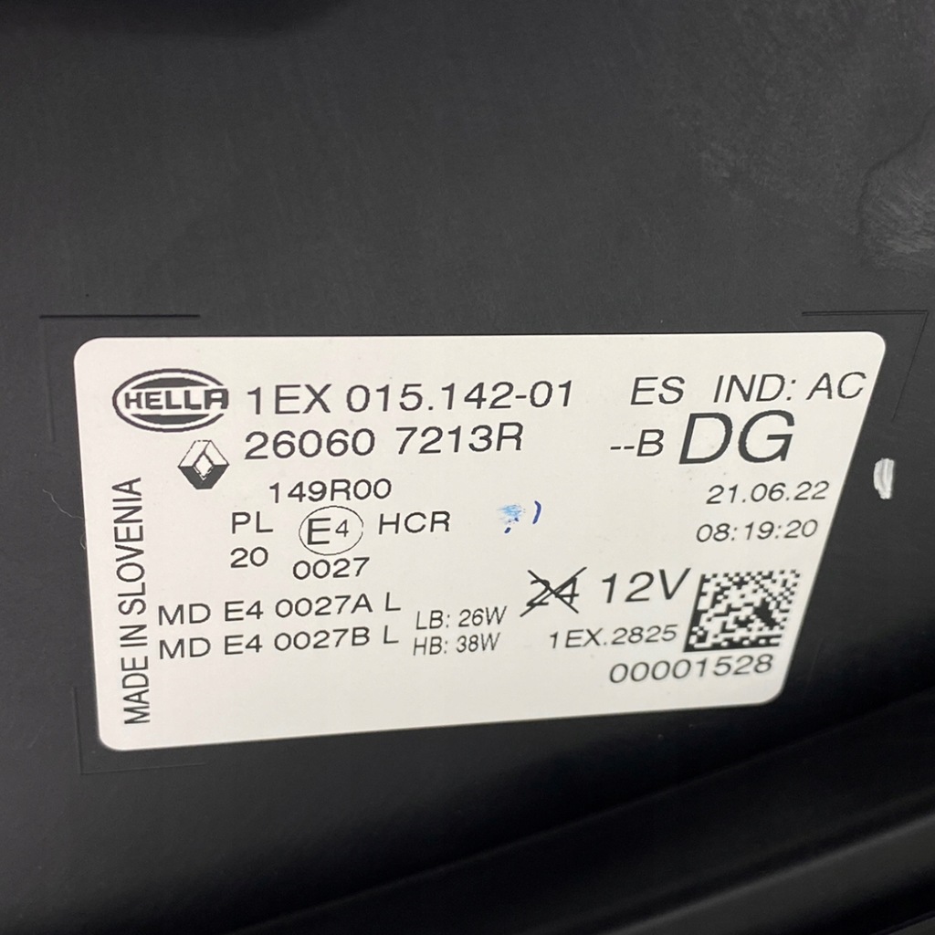 фото №15, Nowa оригінальний номер лампа лівий перед renault megane e-tech 260607213r