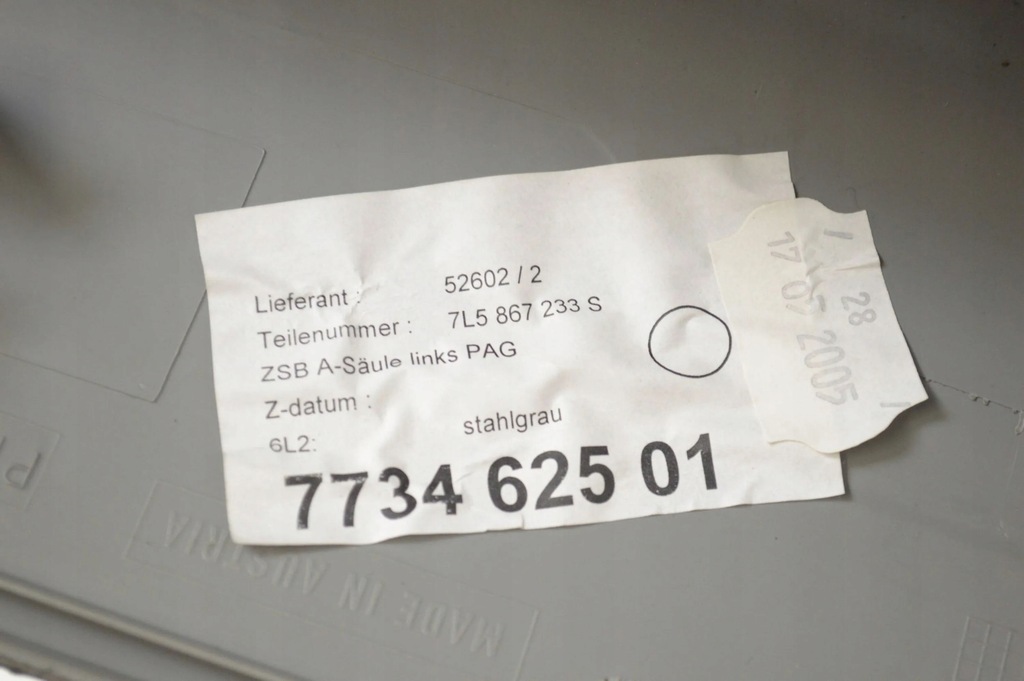 фото №5, Porsche cayenne 9pa 2005 левая сторона защита стойка стекло передней / a