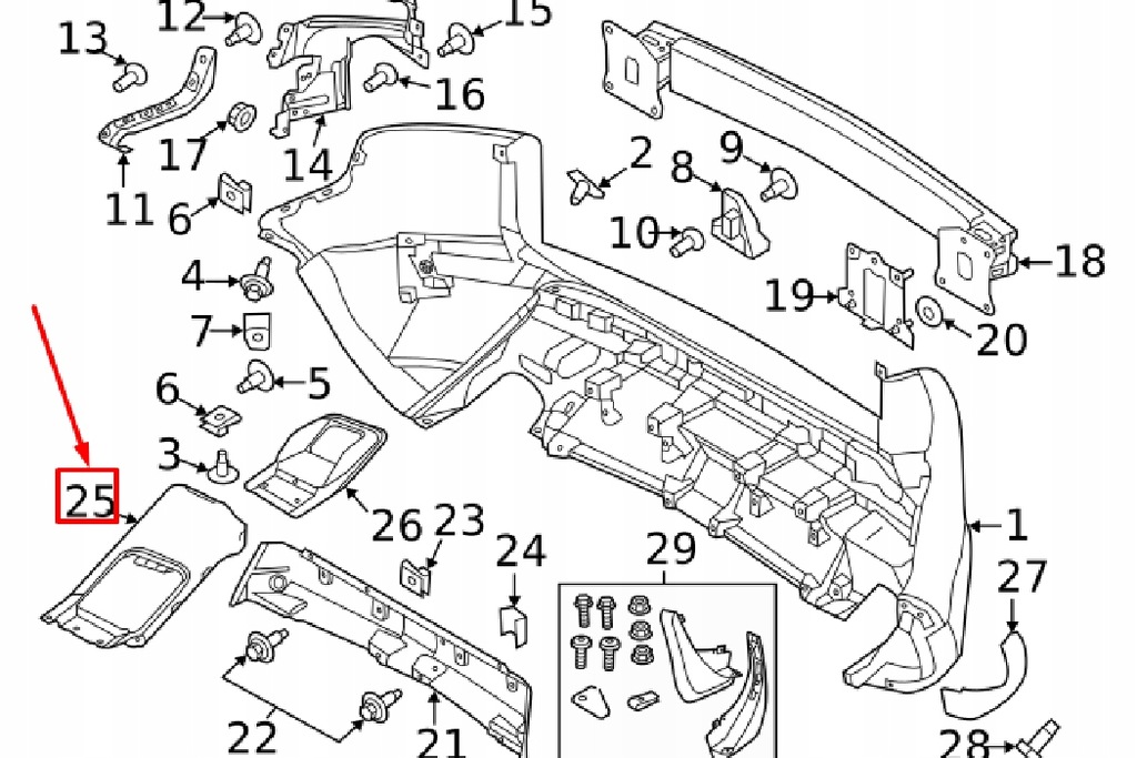 фото №12, Lr range rover evoque l538 бампер задний правая защита выхлоп 026328 nowa o