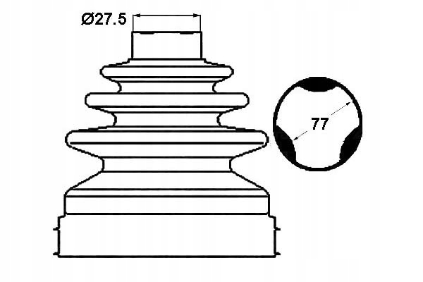фото №1, Защита шарнир renault master iii 27,5x77 sasic
