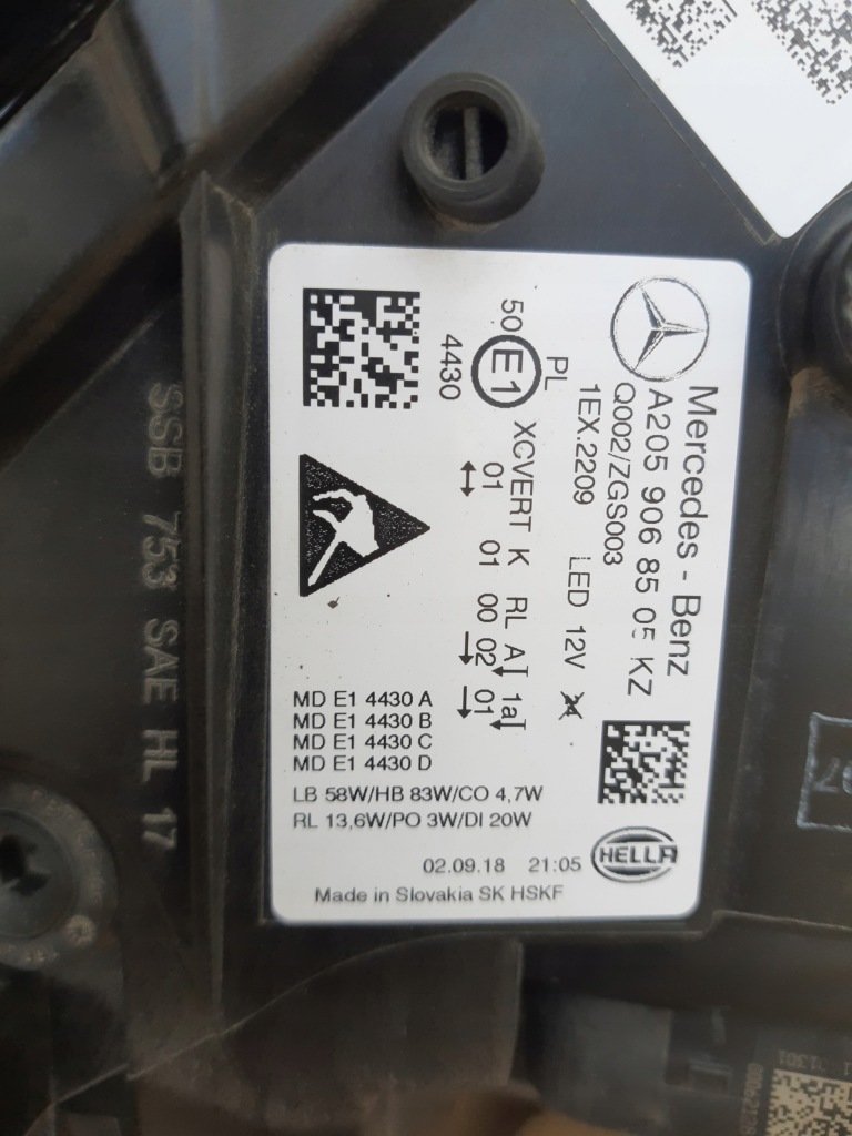 Купити Mercedes c w205 рестайлінг  ліва фара multibeam led