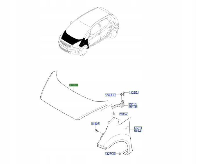 фото №1, Капот двигателя kia venga
