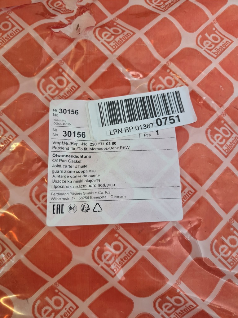 фото №12, Febi bilstein 30156 прокладка, піддон масляна автоматичної коробки передач
