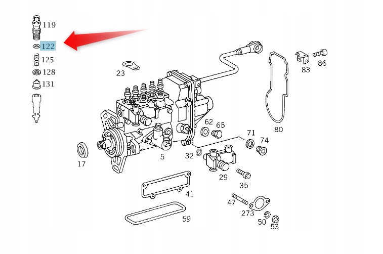 фото №1, Прокладка sekcji насоса уприскування mercedes w202
