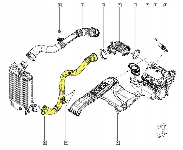 Шланг труба turbo интеркулер renault megan iv scenic iv talisman 1.5dci Доставка