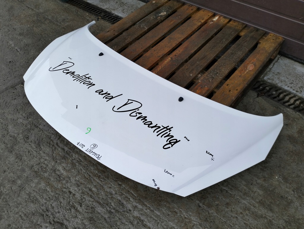 фото №9, Капот кришка двигуна peugeot 207 lift 09-12 білий оригінал