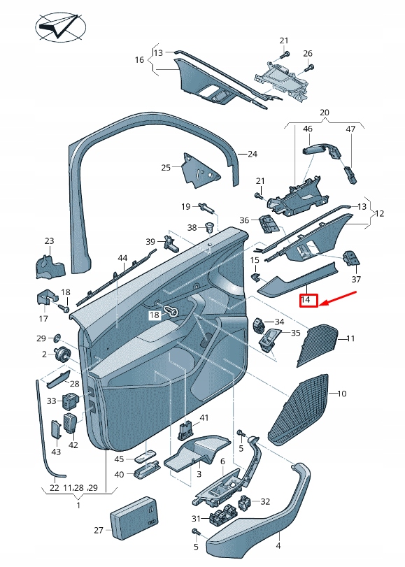 фото №8, Новый audi a4 avant b9 передняя левая вкладка дверная 8w0867409np5 oem