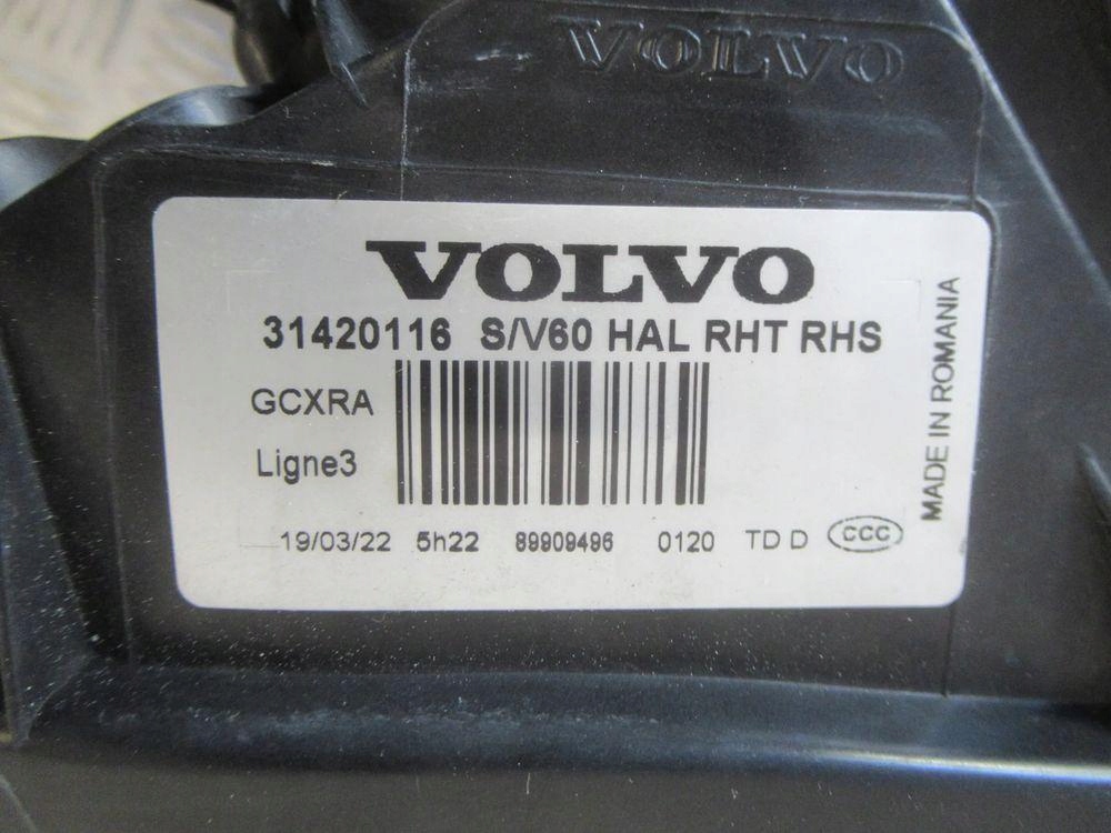 фото №16, Лампа передня перед права volvo s60 ii v60 i lift 31420116 2013-2018