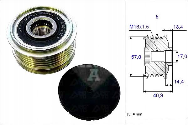 фото №2, Генератор - сцепление односторонний ina 535 0187 10