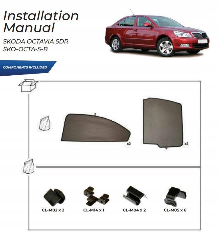 фото №15, Шторки сонячні skoda octavia 5d 2004- захист шторка сонцезахисні