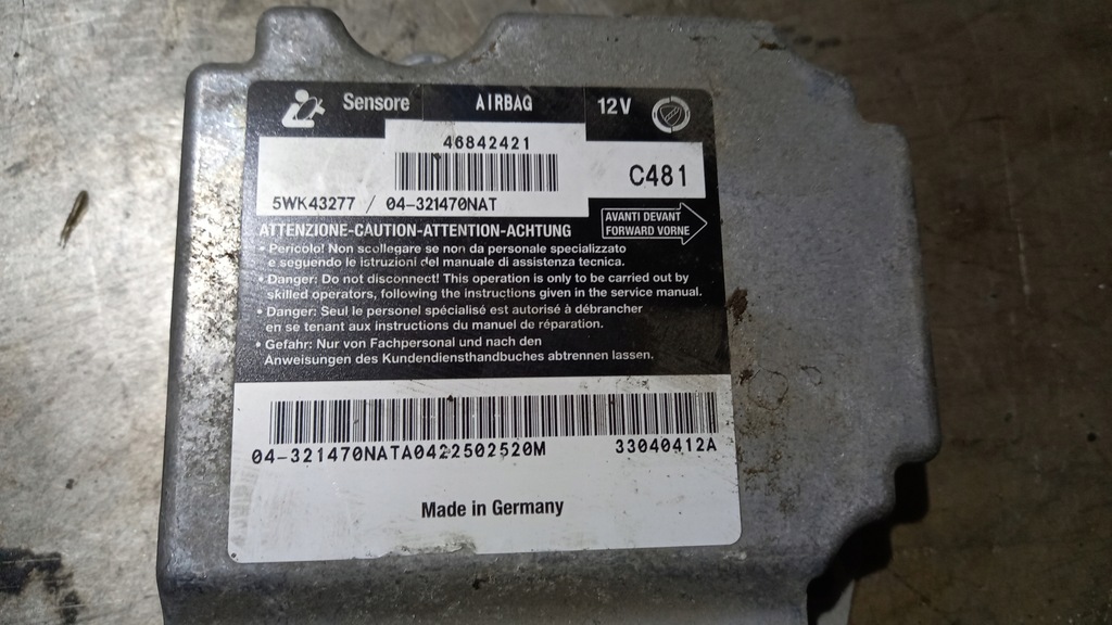 фото №4, Датчик подушка безопасности alfa romeo 147 05r 1.6b