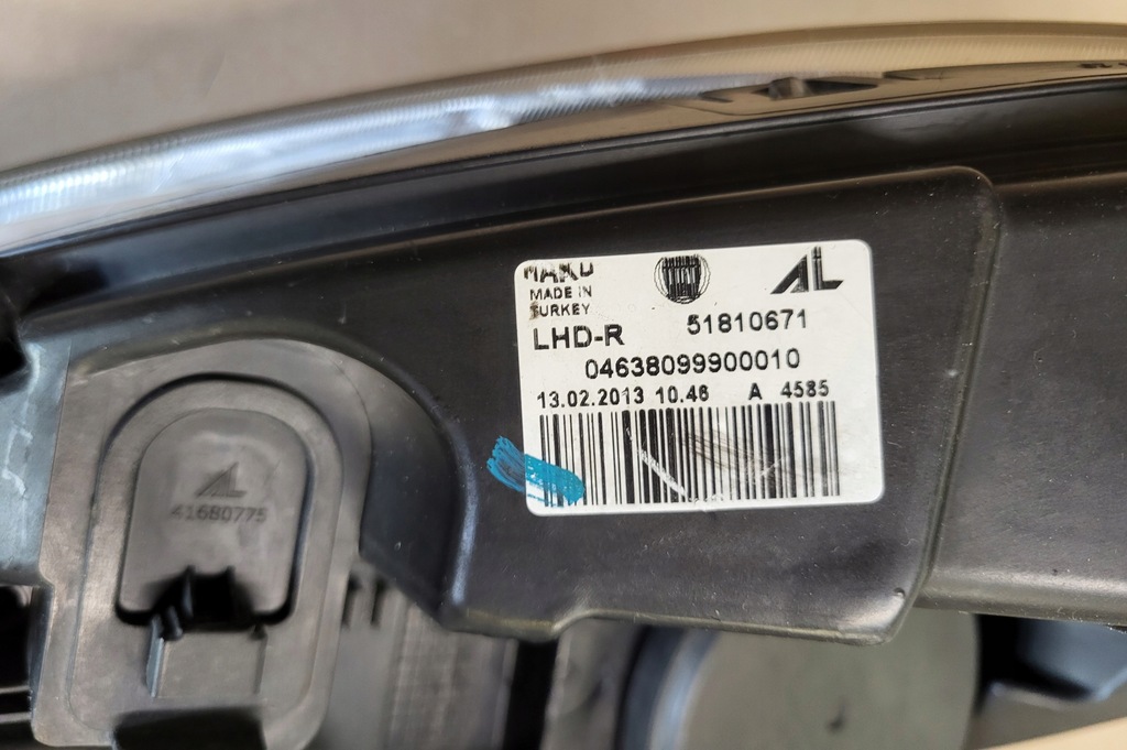 фото №12, Лампа правый перед фара fiat doblo ii 2 combo d оригинальная europa