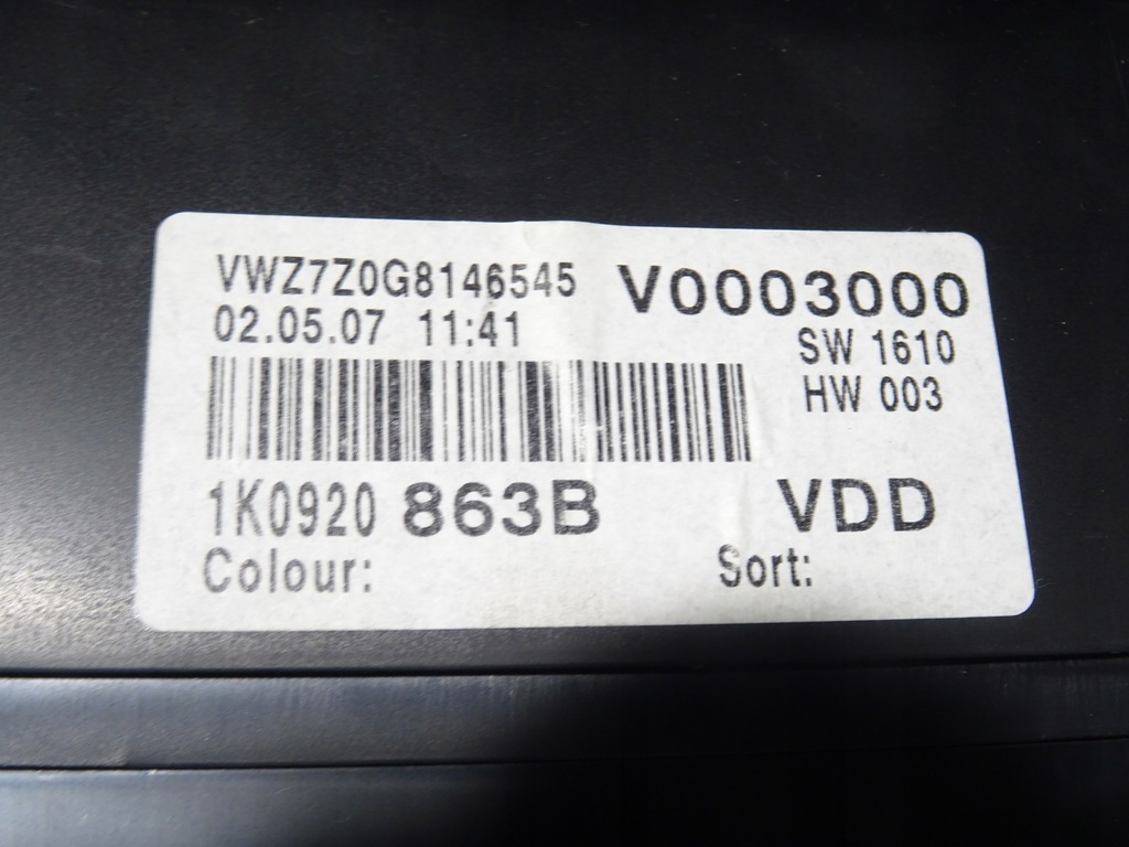 фото №8, Бортовий комп'ютер лічильник набір vw golf v 5 plus + 5m0 1.9 tdi bls 03g906021hc