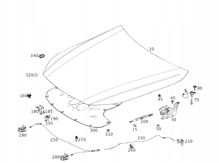 фото №1, A2139062310 mercedes cls klasa c257 патрон капот