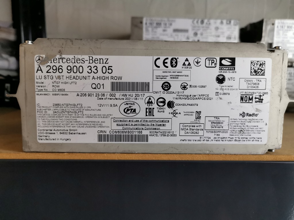 фото №1, Fabrycznie nowa навигация радио mercedes w223 w206 w296 ntg7 row high code