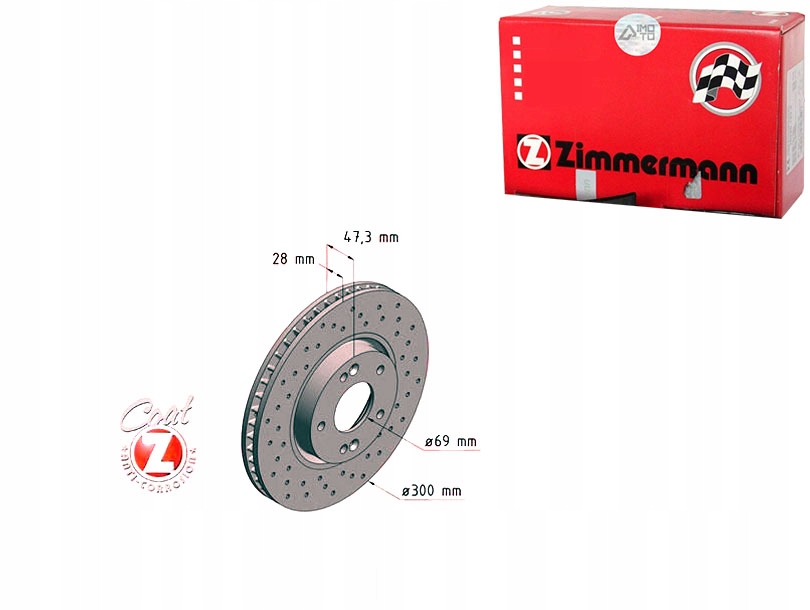 Купить Тормозные диски тормозные 2szt hyundai i30 07- zimmermann