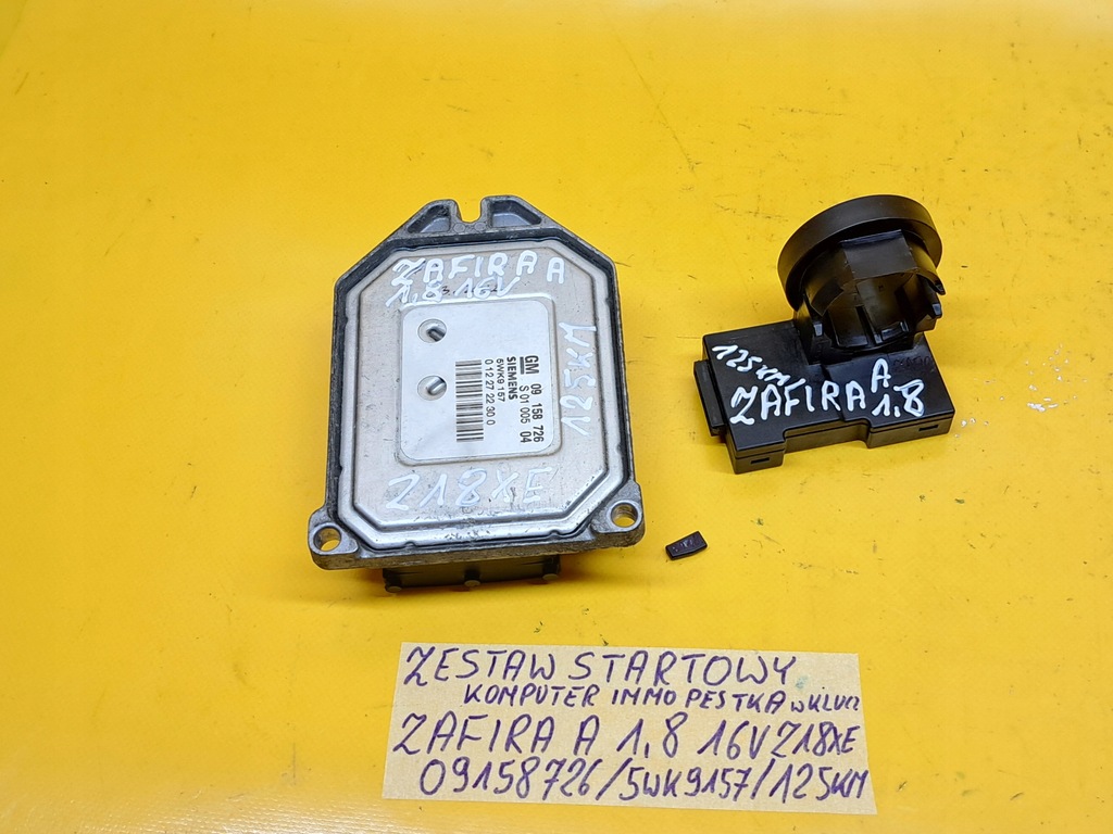 фото №11, Набор стартовый бортовой компьютер иммобилайзер pest zafira a 1,8 16v z18xe 09158726 125km .