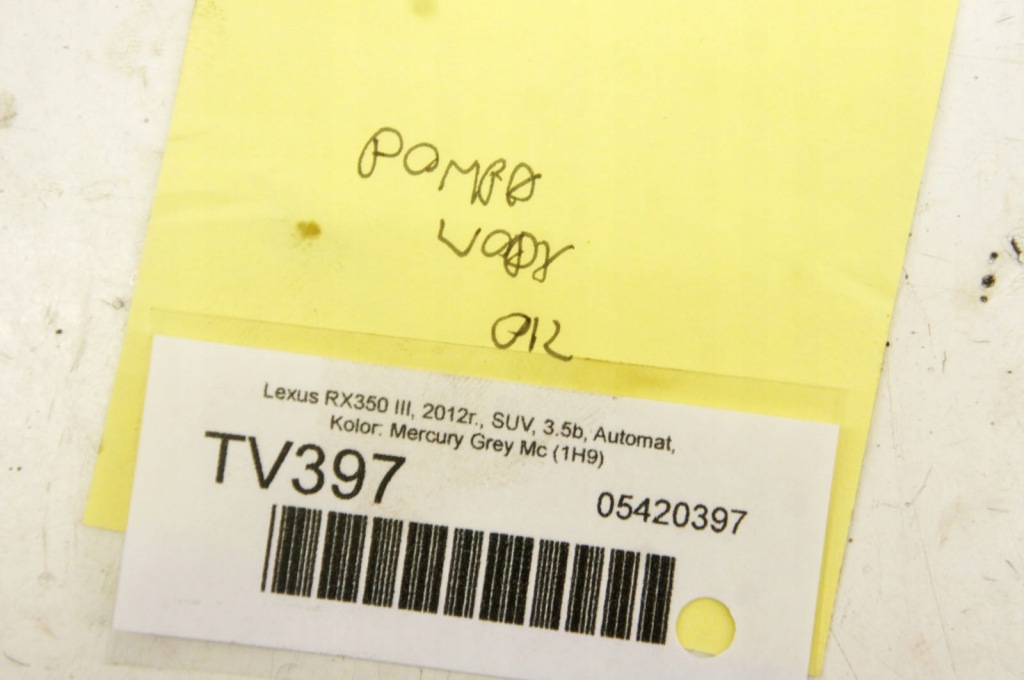 Tv397 lexus rx 3 3.5i насос води Зі Шроту