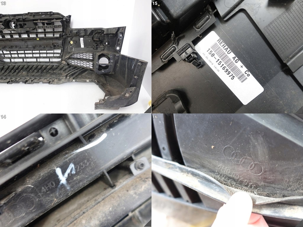 фото №14, Audi s8 plus 4h0 d4 15-17 бампер решітка радіатора спойлер карбон перед демонтаж y9t