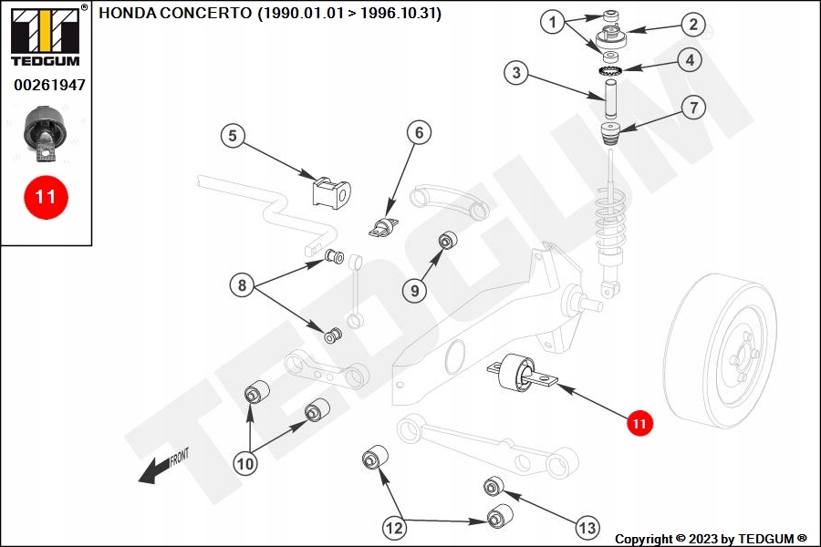 фото №13, Сайлентблок рычага tedgum 00261947 52370sh3000