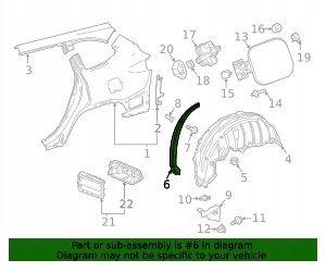 фото №8, Молдинг крыла прокладка дверь левая задняя toyota highlander 4 61668-0e080