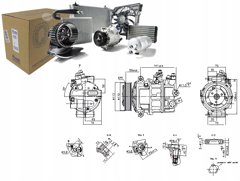 фото №1, Компрессор кондиционера vw california t6 camper crafter grand