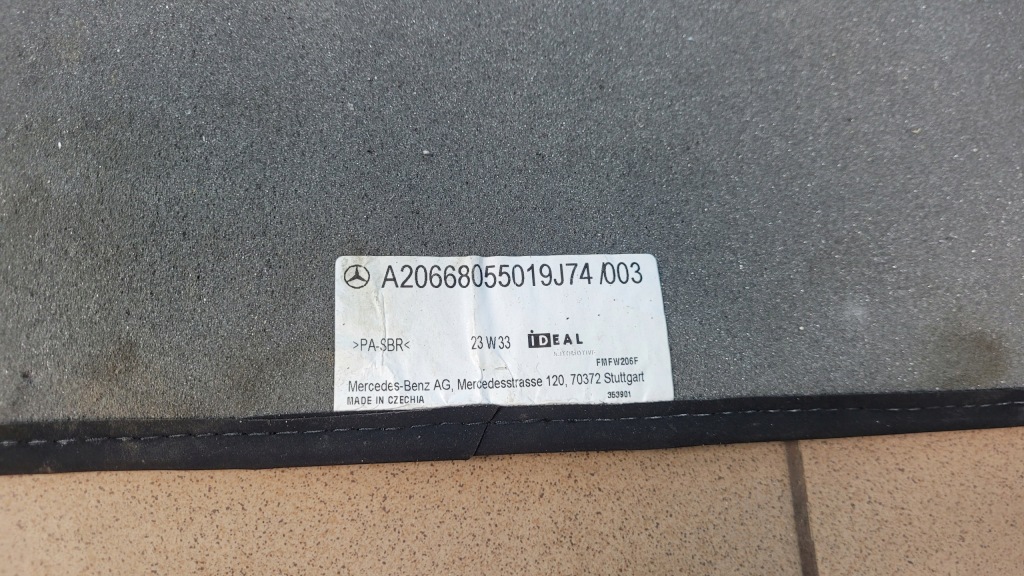 Mercedes w206 c200 23r оригинальные коврики велюровые комплект универсал Оригинал