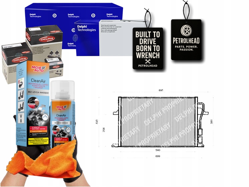 фото №1, Конденсатор кондиціонера ford cougar mondeo ii 1.6-2 #petrolhead pro+ kit9