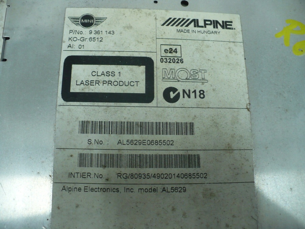 фото №9, Mini countryman r60 10-17 радіо навігація navi alpina 9361143 2611908-01