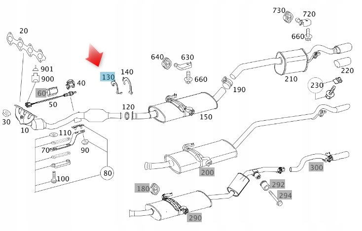 Купити Хомут стяжна пряжка пружинний труби випускної mercedes a0019915370