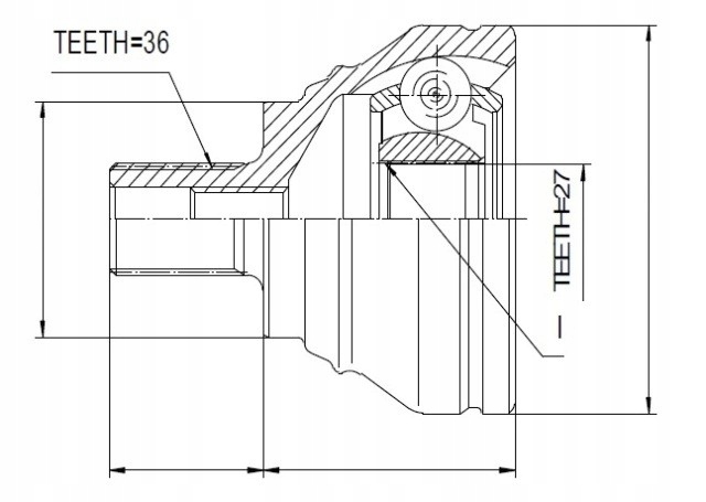 фото №1, Шарнір зовнішній vw golf v touran caddy 1.9tdi 6speed 2.0tdi 03-, passa
