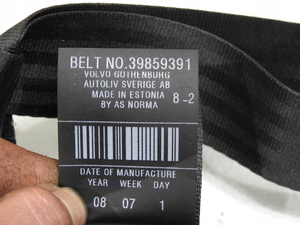 фото №9, Pas безопасности натяжитель левый задняя volvo v70 iii