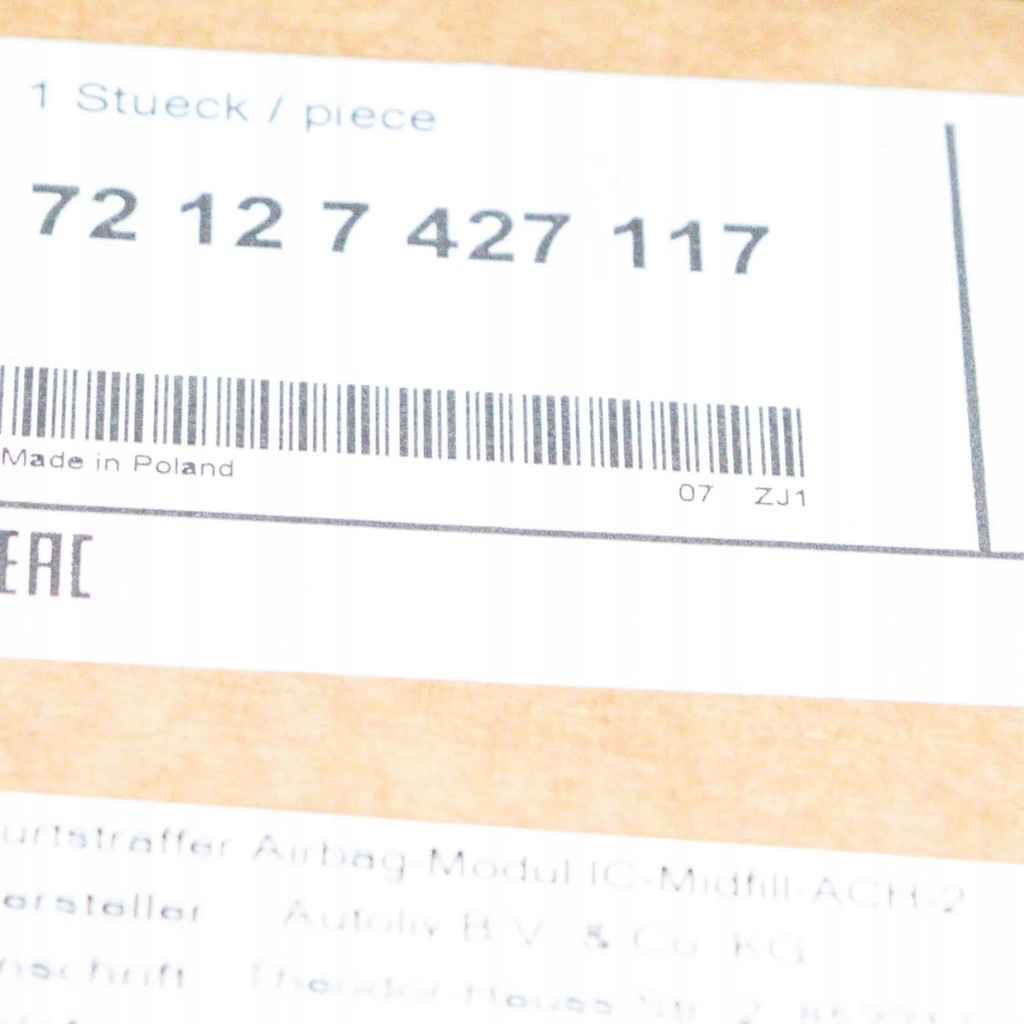 фото №6, Bmw m8 gran coupe f93 левая сторона крыша головка srs 72127427117оригинальная