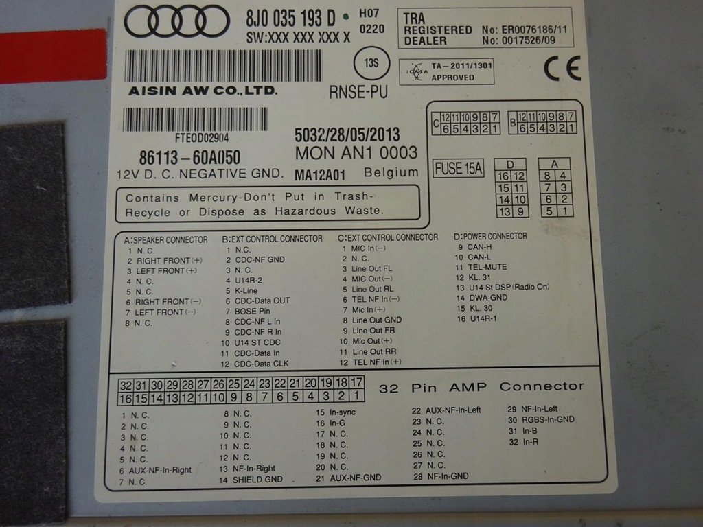 фото №5, Audi tt 8j радио навигация navi навигация plus rns-e led 8j0035193d kod pl