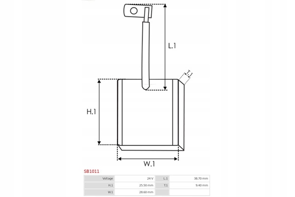 фото №2, Щітка вугільна, стартер as-pl sb1011