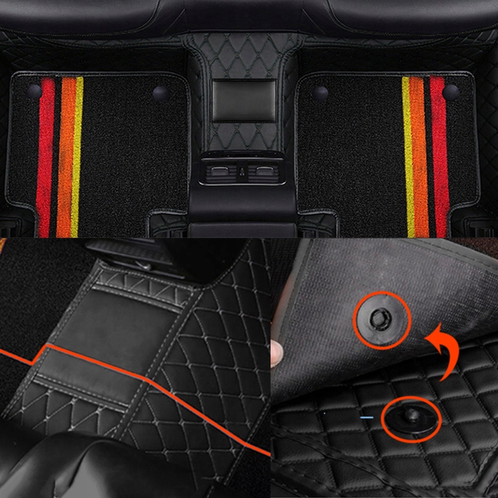 фото №8, Коврики напольные muchkey двойной do hondy accord 1997-2001, czarno-czerwono-czarno-złote