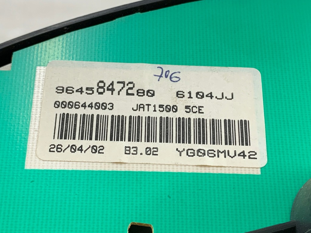 фото №8, Лічильник прилади peugeot 206 9645847280