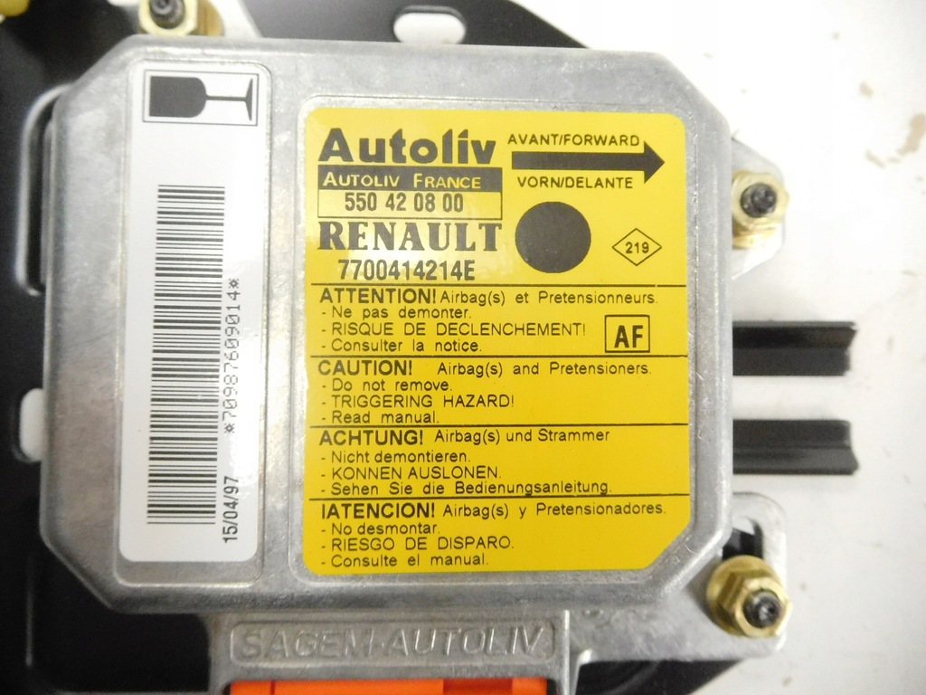 фото №5, Модуль подушка безопасности renault clio i lift 7700414214