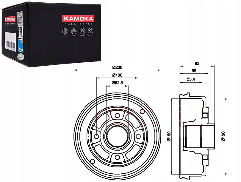 фото №1, Тормозные барабаны тормозные 2szt. dacia logan 04'- renault clio 90'-05' twingo