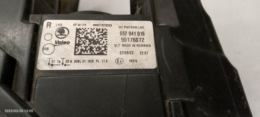 фото №6, Skoda scala led h7 лампа права передня перед s28