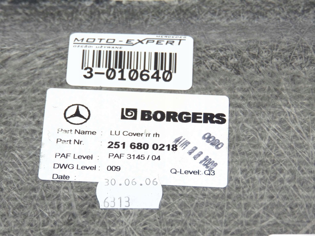 фото №3, Mercedes r w251 плита накладка підлога правий задня